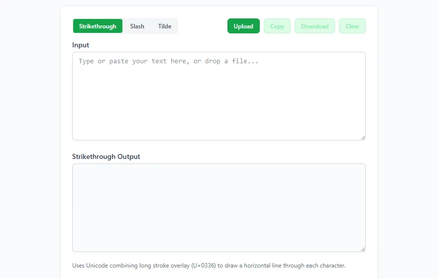 Strikethrough Text Generator tool